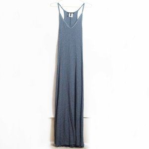 BCBGMaxAzria “Sure” Navy + White Striped Maxi Dress S